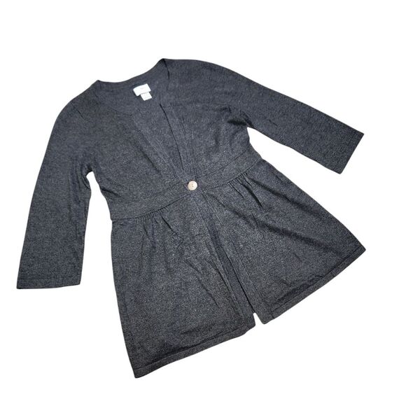 Motherhood Maternity Gray Cardigan Sweater‎ Long Sleeve Button Flowy Tunic M - Picture 2 of 13